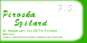 piroska szilard business card